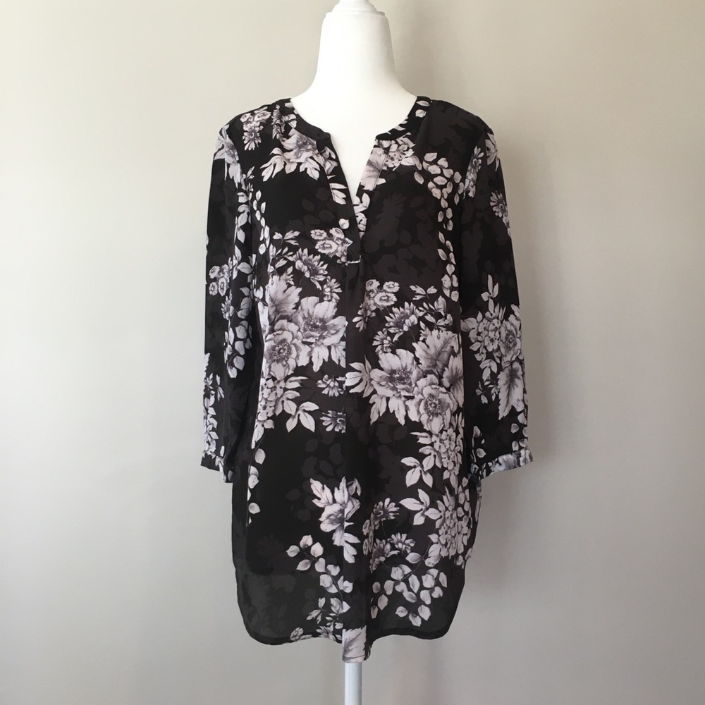 Black and White Blouse